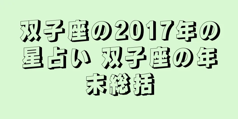 双子座の2017年の星占い 双子座の年末総括