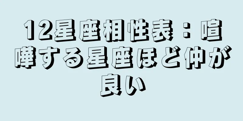 12星座相性表：喧嘩する星座ほど仲が良い