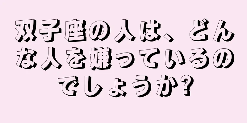 双子座の人は、どんな人を嫌っているのでしょうか?