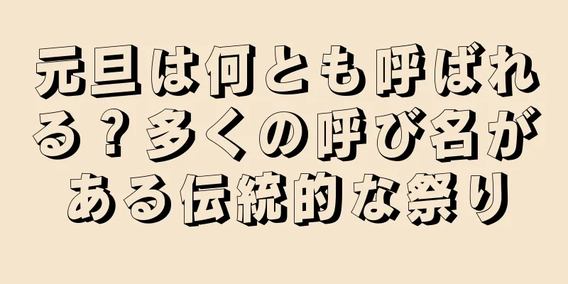 元旦は何とも呼ばれる？多くの呼び名がある伝統的な祭り