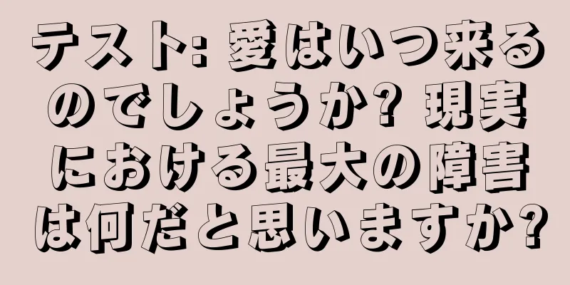 テスト: 愛はいつ来るのでしょうか? 現実における最大の障害は何だと思いますか?