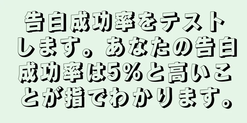 告白成功率をテストします。あなたの告白成功率は5％と高いことが指でわかります。