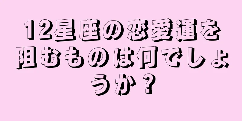 12星座の恋愛運を阻むものは何でしょうか？