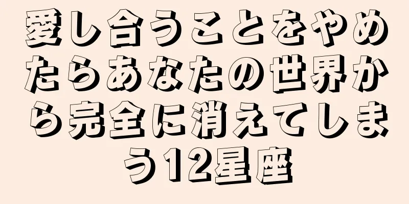 愛し合うことをやめたらあなたの世界から完全に消えてしまう12星座