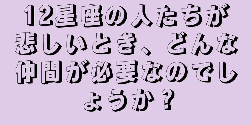 12星座の人たちが悲しいとき、どんな仲間が必要なのでしょうか？