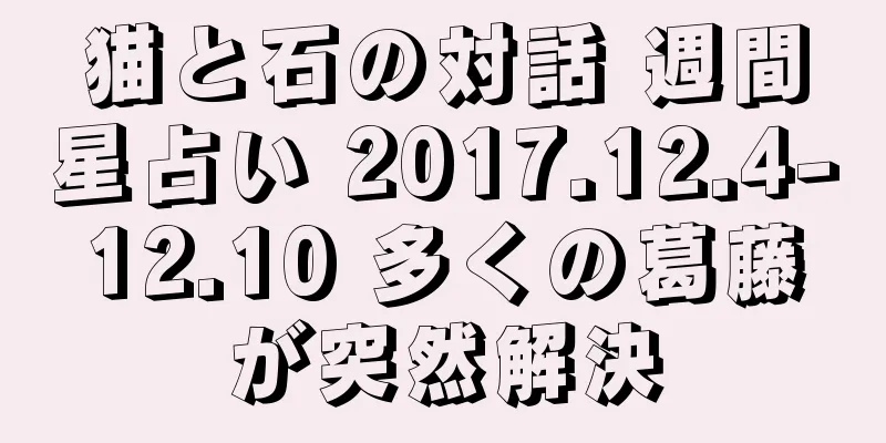 猫と石の対話 週間星占い 2017.12.4-12.10 多くの葛藤が突然解決