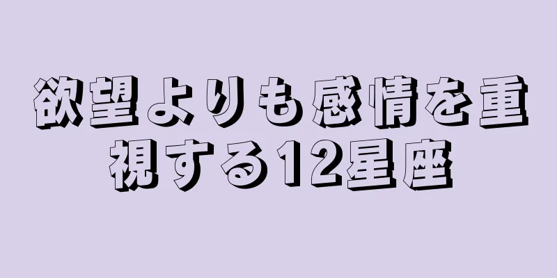 欲望よりも感情を重視する12星座