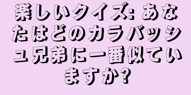 楽しいクイズ: あなたはどのカラバッシュ兄弟に一番似ていますか?