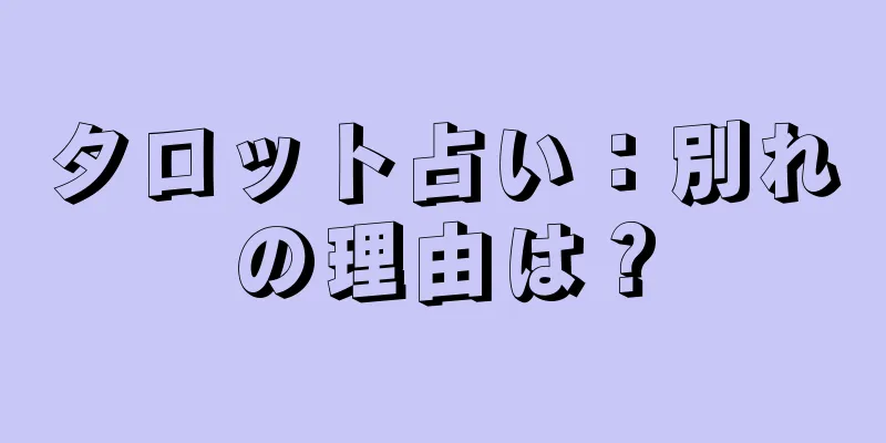 タロット占い：別れの理由は？