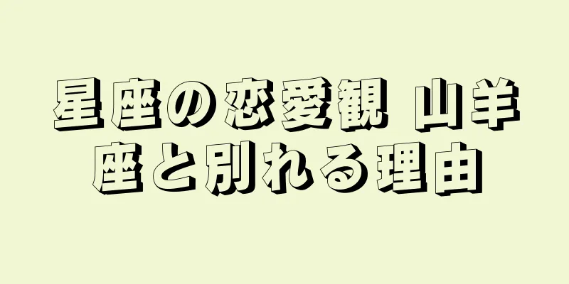 星座の恋愛観 山羊座と別れる理由