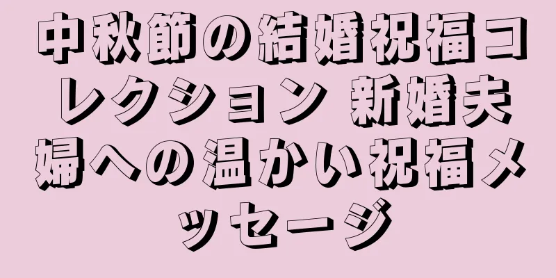 中秋節の結婚祝福コレクション 新婚夫婦への温かい祝福メッセージ