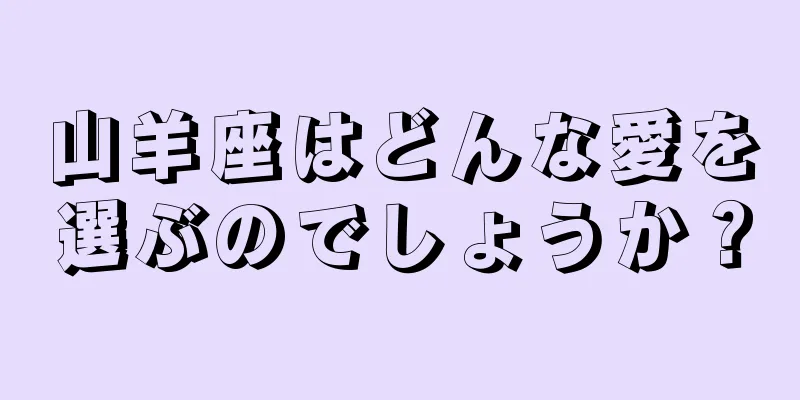 山羊座はどんな愛を選ぶのでしょうか？