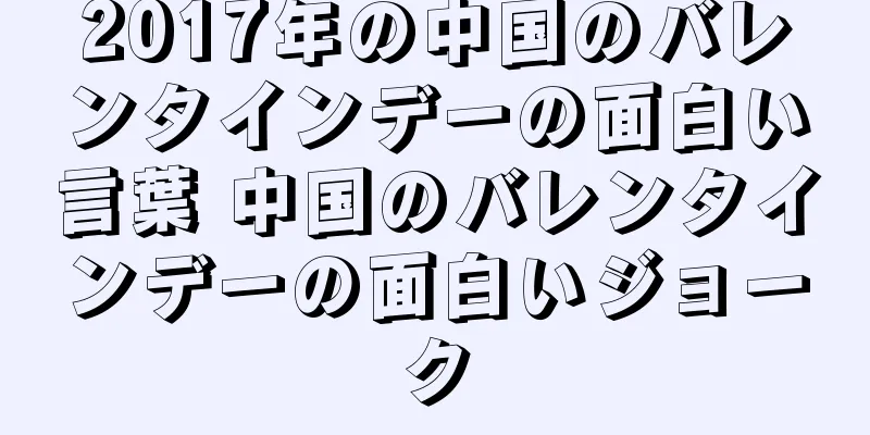 2017年の中国のバレンタインデーの面白い言葉 中国のバレンタインデーの面白いジョーク