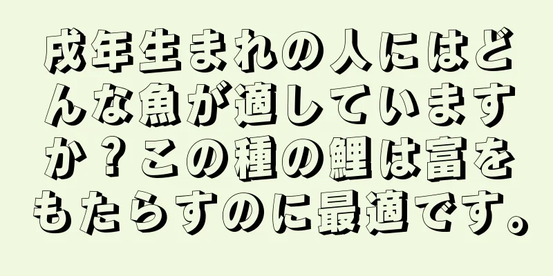 戌年生まれの人にはどんな魚が適していますか？この種の鯉は富をもたらすのに最適です。