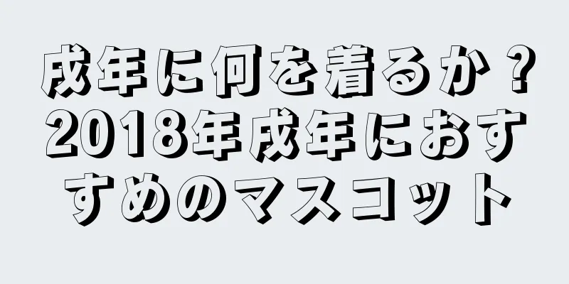 戌年に何を着るか？2018年戌年におすすめのマスコット