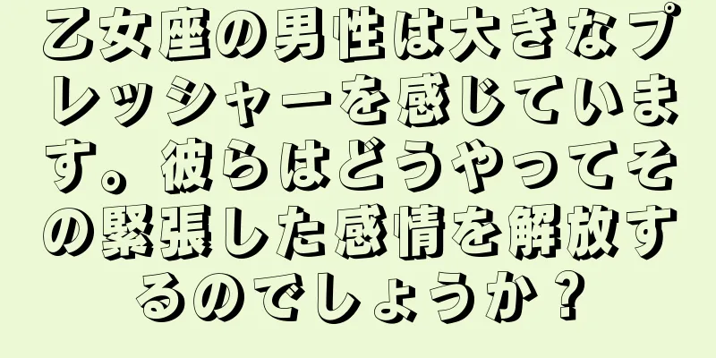 乙女座の男性は大きなプレッシャーを感じています。彼らはどうやってその緊張した感情を解放するのでしょうか？