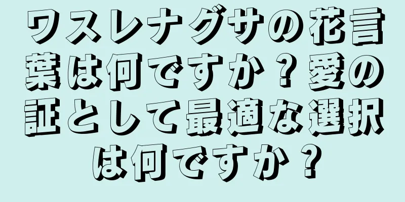 ワスレナグサの花言葉は何ですか？愛の証として最適な選択は何ですか？