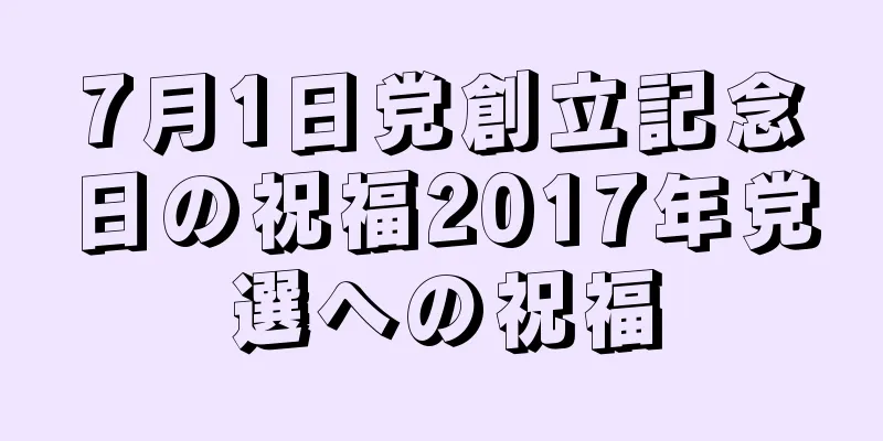 7月1日党創立記念日の祝福2017年党選への祝福