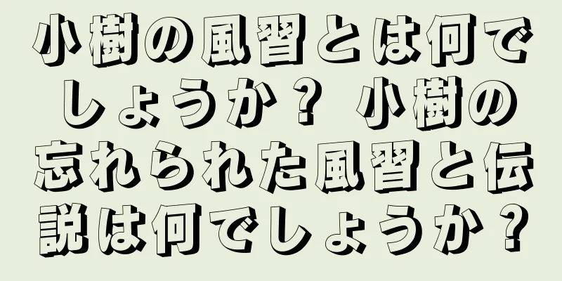 小樹の風習とは何でしょうか？ 小樹の忘れられた風習と伝説は何でしょうか？