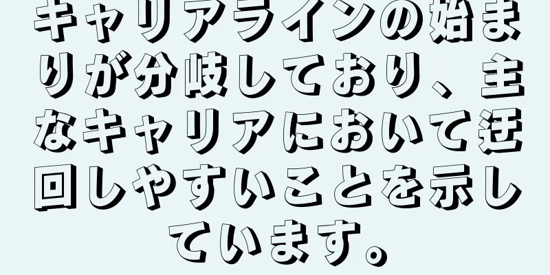 キャリアラインの始まりが分岐しており、主なキャリアにおいて迂回しやすいことを示しています。