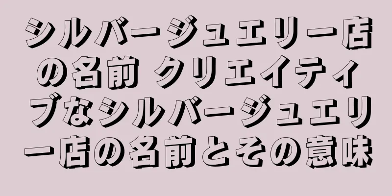 シルバージュエリー店の名前 クリエイティブなシルバージュエリー店の名前とその意味