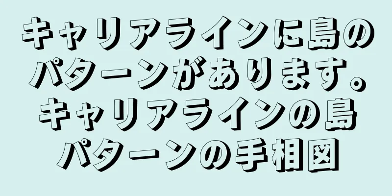 キャリアラインに島のパターンがあります。キャリアラインの島パターンの手相図
