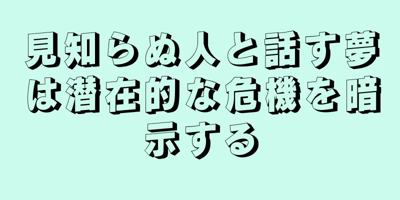 見知らぬ人と話す夢は潜在的な危機を暗示する