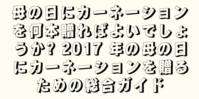 母の日にカーネーションを何本贈ればよいでしょうか? 2017 年の母の日にカーネーションを贈るための総合ガイド