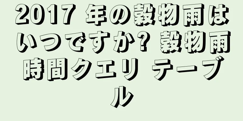 2017 年の穀物雨はいつですか? 穀物雨時間クエリ テーブル