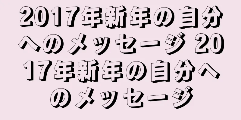 2017年新年の自分へのメッセージ 2017年新年の自分へのメッセージ