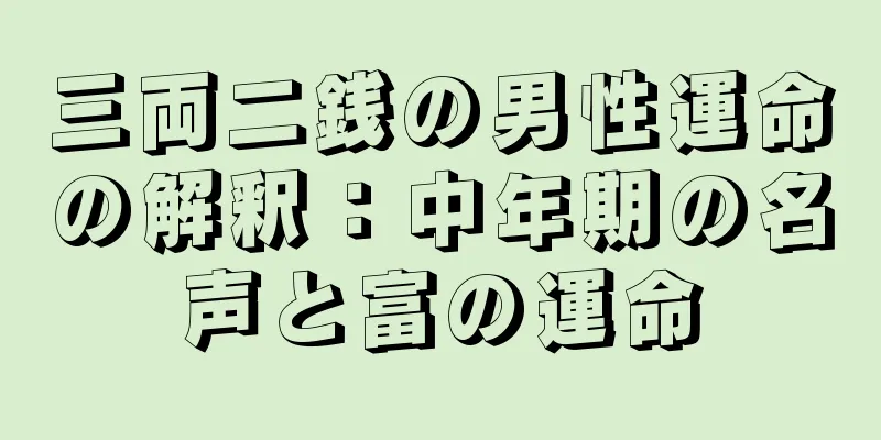 三両二銭の男性運命の解釈：中年期の名声と富の運命