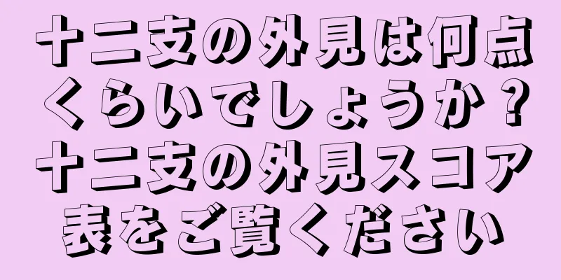 十二支の外見は何点くらいでしょうか？十二支の外見スコア表をご覧ください