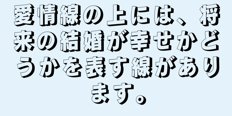 愛情線の上には、将来の結婚が幸せかどうかを表す線があります。