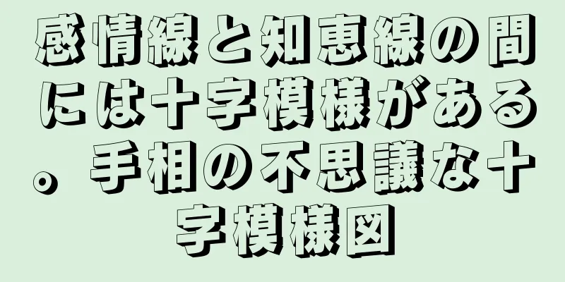 感情線と知恵線の間には十字模様がある。手相の不思議な十字模様図