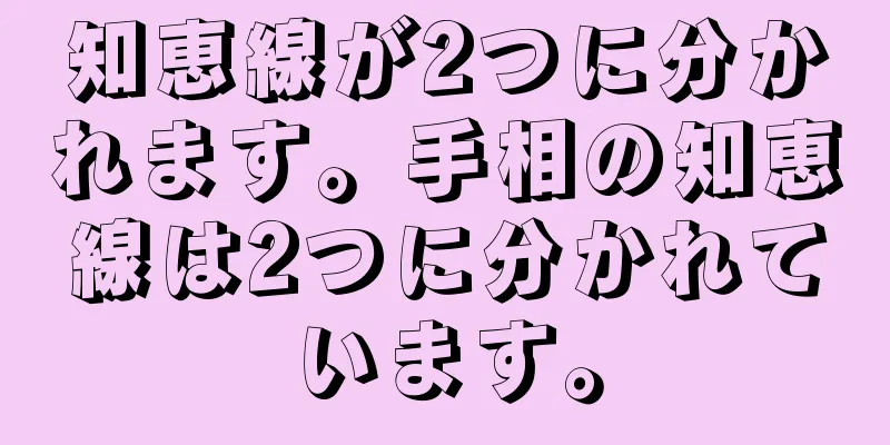 知恵線が2つに分かれます。手相の知恵線は2つに分かれています。