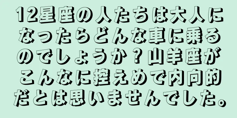 12星座の人たちは大人になったらどんな車に乗るのでしょうか？山羊座がこんなに控えめで内向的だとは思いませんでした。