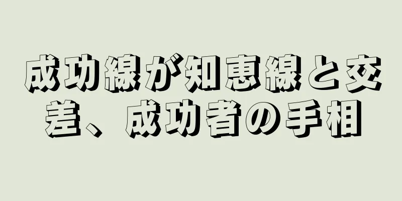 成功線が知恵線と交差、成功者の手相