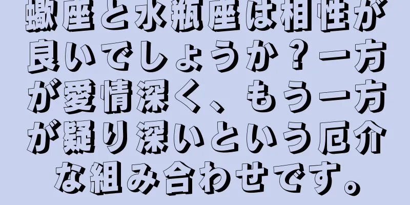 蠍座と水瓶座は相性が良いでしょうか？一方が愛情深く、もう一方が疑り深いという厄介な組み合わせです。
