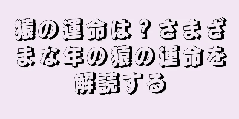 猿の運命は？さまざまな年の猿の運命を解読する
