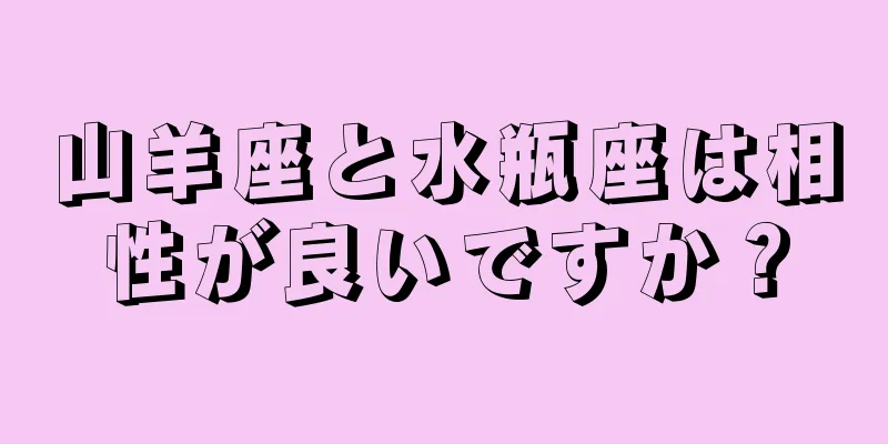 山羊座と水瓶座は相性が良いですか？