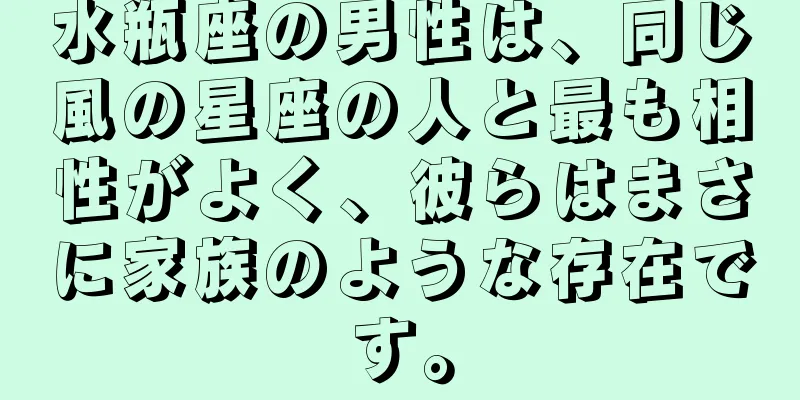 水瓶座の男性は、同じ風の星座の人と最も相性がよく、彼らはまさに家族のような存在です。