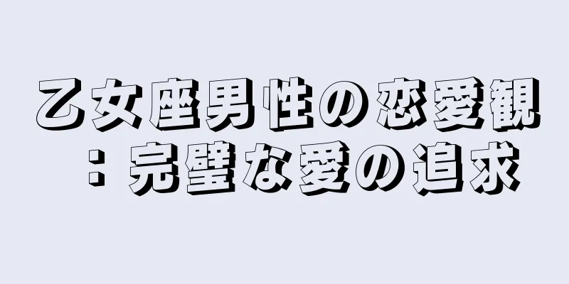 乙女座男性の恋愛観：完璧な愛の追求