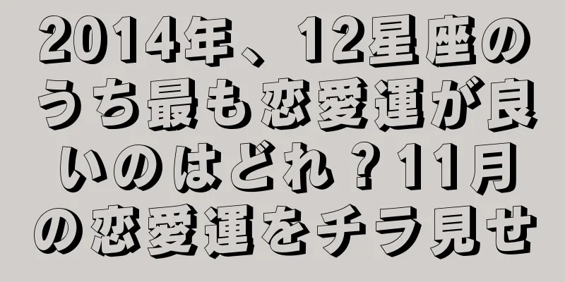 2014年、12星座のうち最も恋愛運が良いのはどれ？11月の恋愛運をチラ見せ