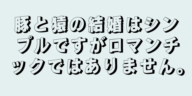 豚と猿の結婚はシンプルですがロマンチックではありません。