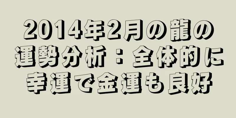 2014年2月の龍の運勢分析：全体的に幸運で金運も良好