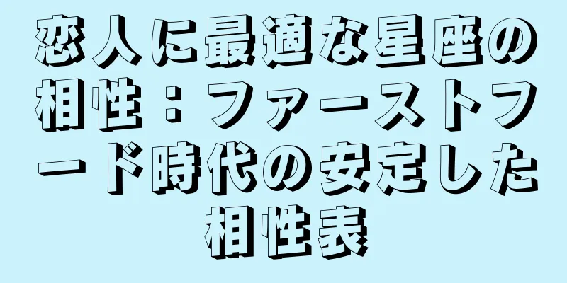 恋人に最適な星座の相性：ファーストフード時代の安定した相性表