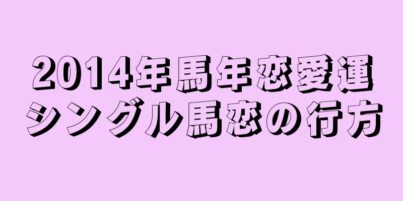 2014年馬年恋愛運シングル馬恋の行方
