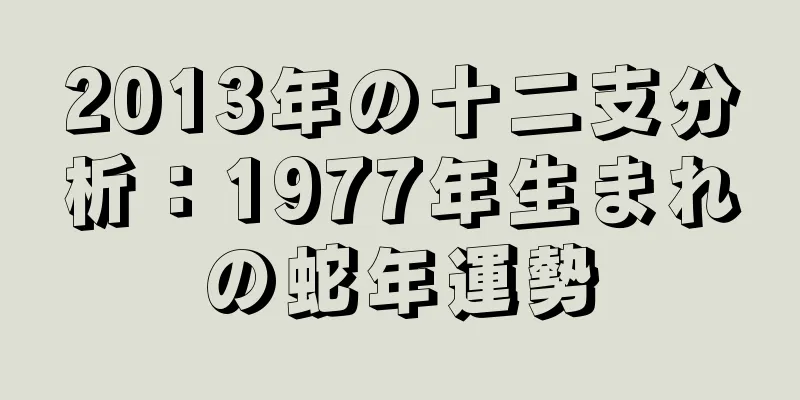 2013年の十二支分析：1977年生まれの蛇年運勢