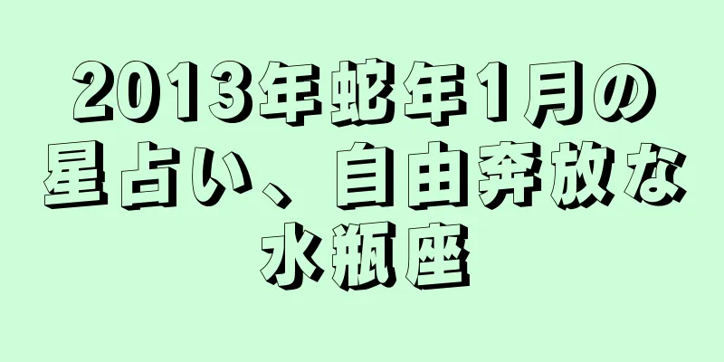 2013年蛇年1月の星占い、自由奔放な水瓶座