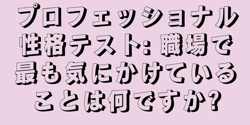 プロフェッショナル性格テスト: 職場で最も気にかけていることは何ですか?